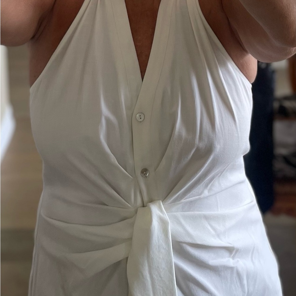 DREW Cream Tie-Front Halter Top. High quality Flattering Sexy Sophisticated L